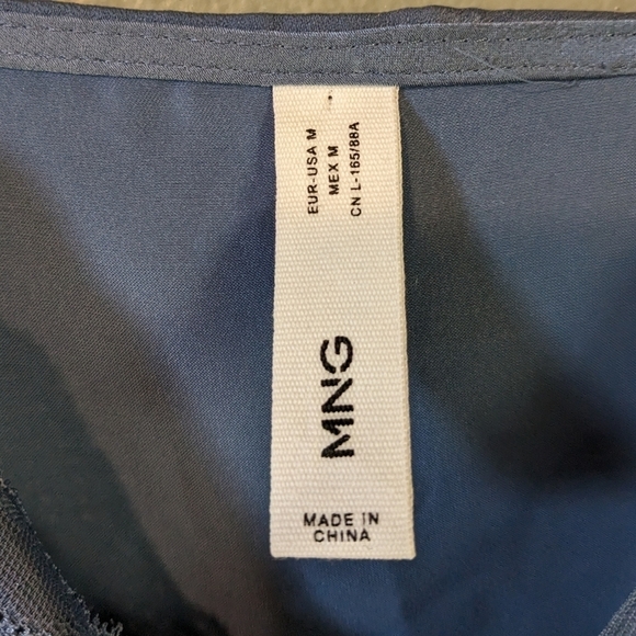 MNG Satin Button Front Lace Cami Top Size M - Picture 5 of 6